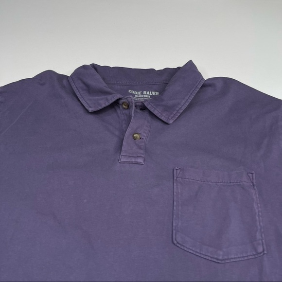 Eddie Bauer Polo Purple Island Wash Golf Outdoor Preppy Hiking Office Summer - Picture 4 of 14